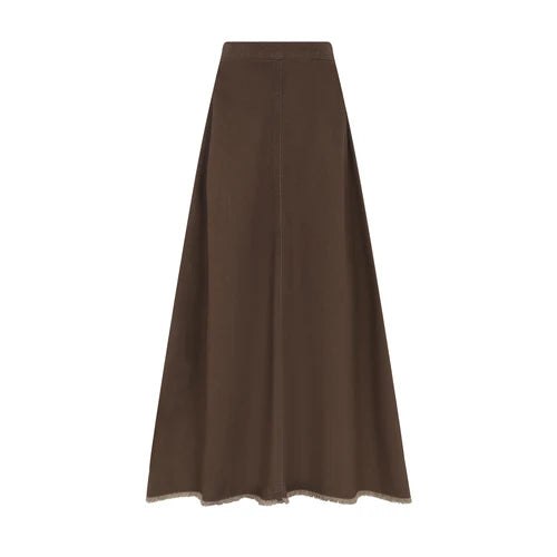 Little Parni Brown Denim Frayed Hem Skirt Teen