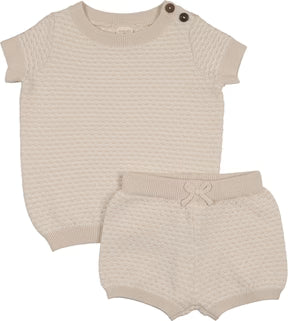 Analogie Multi Knit Crewneck set in WHEAT