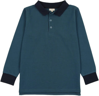 Lil Legs Blue Contrast Polo