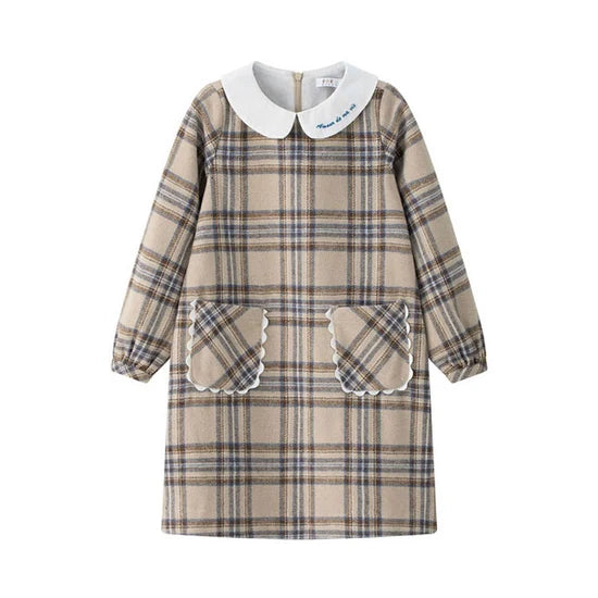 Coco Blanc Blue Plaid A Line Dress