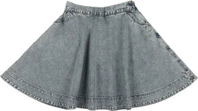 Lil Legs Denim Flared Skirt in Stonewash