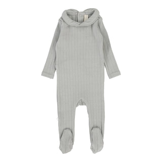 Lilette Fine Pointelle Collar Footie in Light Blue Peter Pan