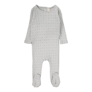 Lilette Linear Printed Footie In Light Blue