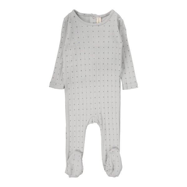 Lilette Linear Printed Footie In Light Blue