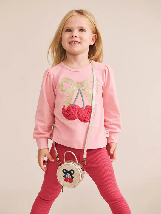 Hux Cherry Bow Puff Sleeve Top