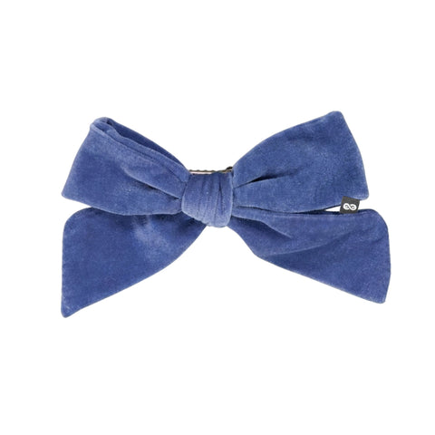 Knot FERN Velvet Bow Clip Blue Jay