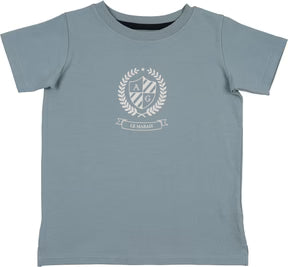 Lil Legs Emblem Tee in Sky Blue