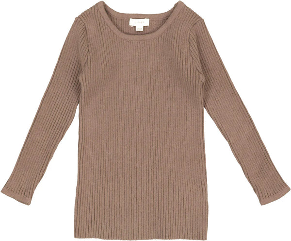 Lil Legs Brown Knit Crewneck Sweater