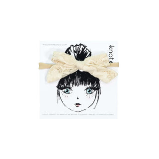 Knot Lace Mini Bow Band in Cream