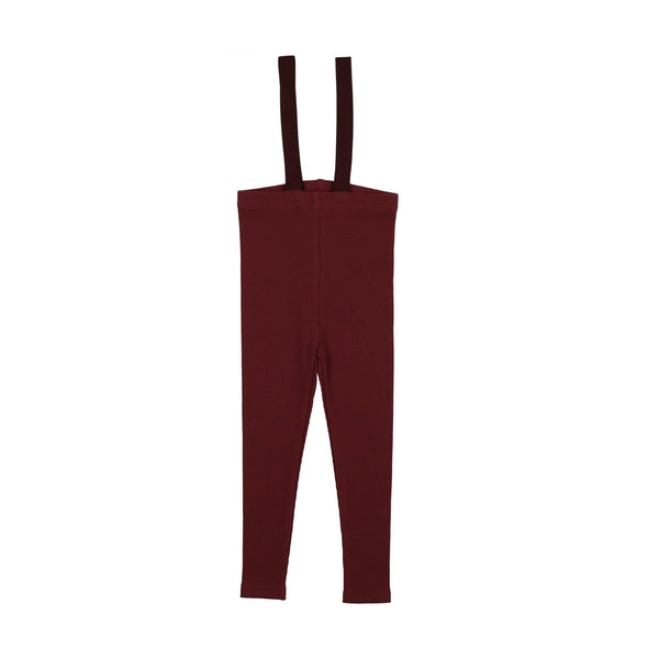 Lil Legs Burgundy Suspender Leggings