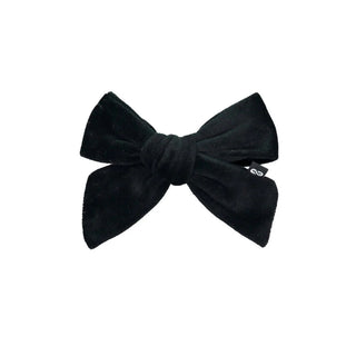 Knot Felted Velvet Bow Clip in Black