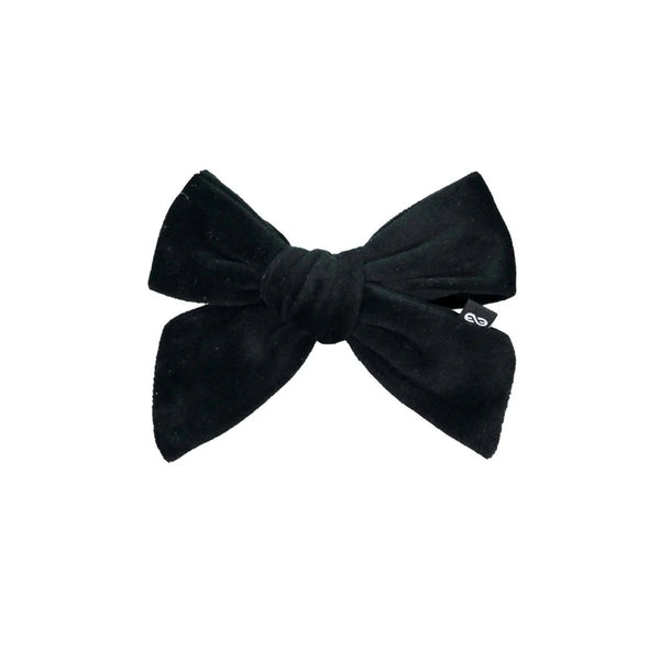 Knot Felted Velvet Bow Clip in Black