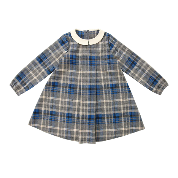 Coco Blanc Plaid Dress with Cream Collar