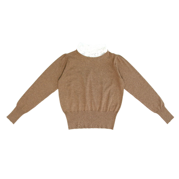 Coco Blanc Ruffle Collar Sweater