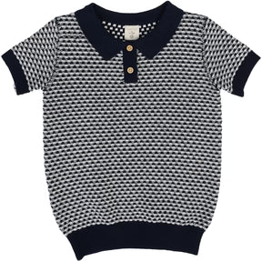 Analogie Multi Knit Polo in Navy