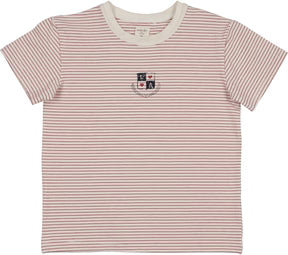 Lil Legs Denim City Girls SS Tee in Red Stripe