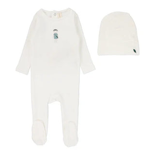 Lilette Doll Footie Set In Winter White