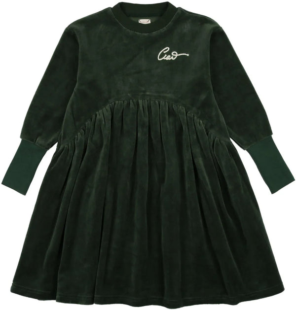 Analogie Green Velour Dress