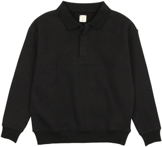 Lil Legs Black Sweatshirt Polo