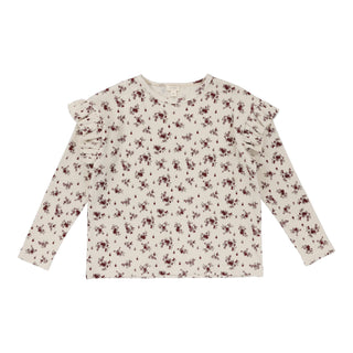 Lil Legs Cluster Floral Ruffle Shoulder Tee