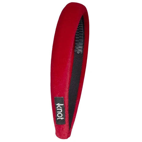 Knot FERN Velvet Headband in Cardinal Red