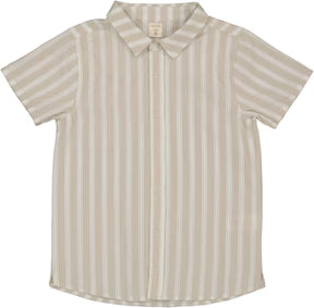 Analogie Downtown Button Down Shirt in White Stripes