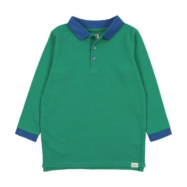 Lil Legs Green/Blue LS Polo