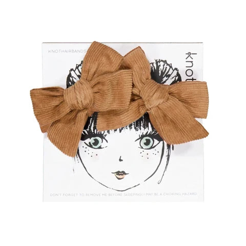 Knot Corduroy Mini Bow Set Sparrow