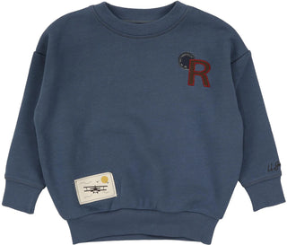 Lil Legs Patch Sweatshirt in Off Blue