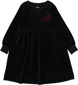 Analogie Velour Dress in Black