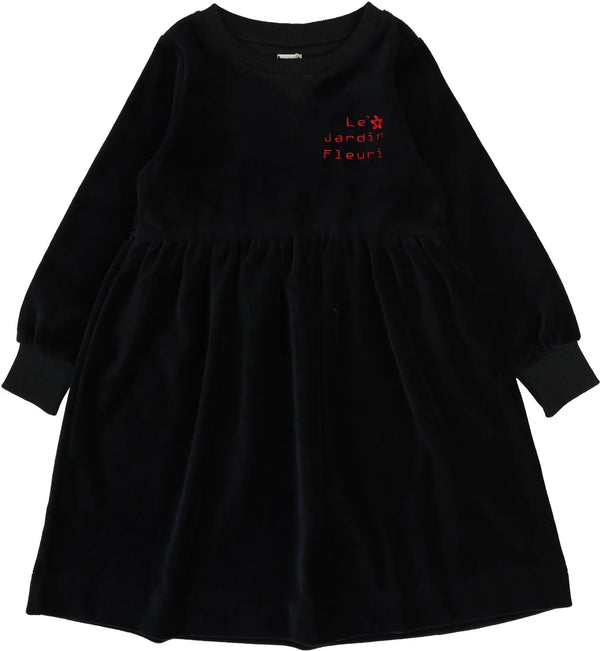 Analogie Velour Dress in Black