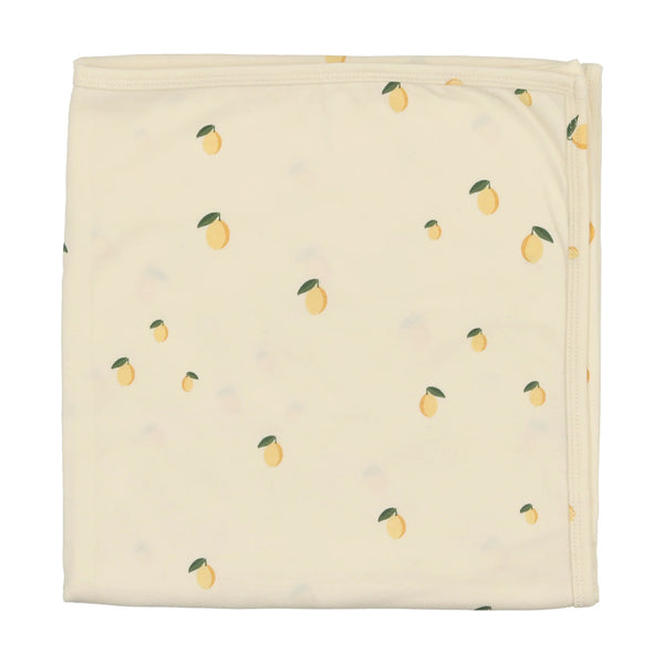 Lilette Ivory/Lemon Embroidered Fruit Blanket