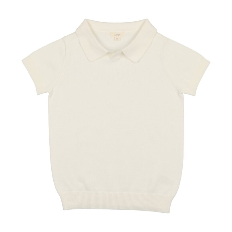 Analogie Cream Knit Polo SS | Sugar and Spice Children's Boutique