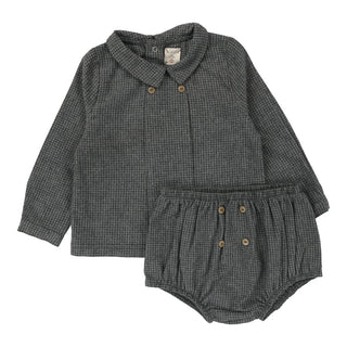 Analogie Toddler Boys Set in Grey Houndstooth