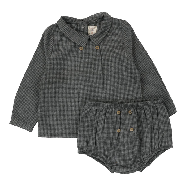 Analogie Toddler Boys Set in Grey Houndstooth