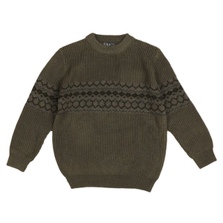 Belati Intarsia Knit in Basil