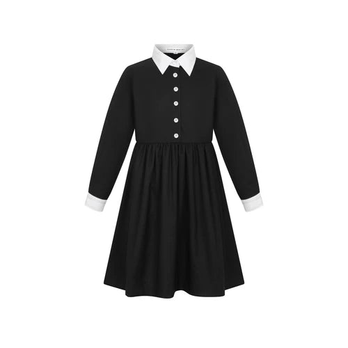 Little Parni Black White Collared Dress