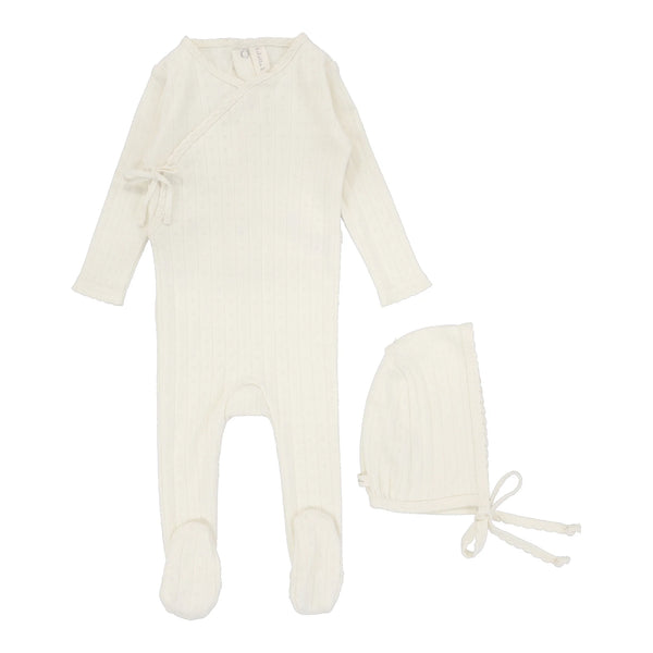 Lilette Fine Pointelle Layette Set in Cream