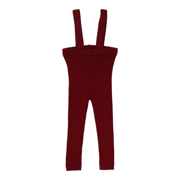 Analogie Deep Red Knit Suspender Leggings