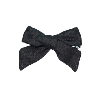 Knot Metallic Bow Clip in Black