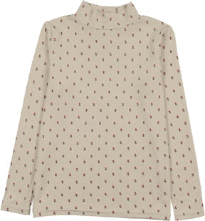 Analogie Sweet Campaign Printed Mockneck Ecru Print