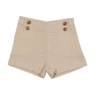 Analogie Taupe Button Shorts