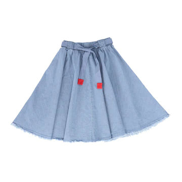 Little Parni Light Blue Denim Drawstring Skirt