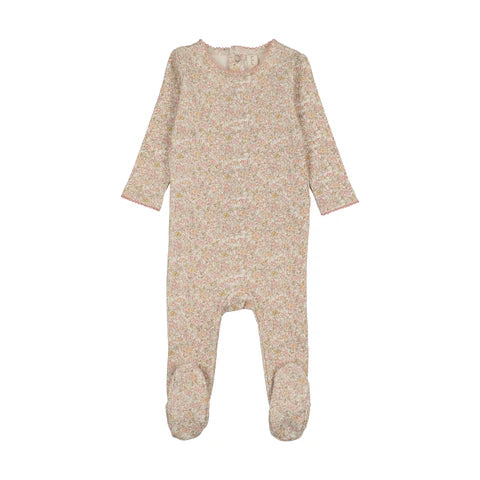 Lilette Liberty Floral Footie in Cream/Pink