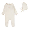 Lilette Pointelle Graphic Footie Set Cream/Pink Bow