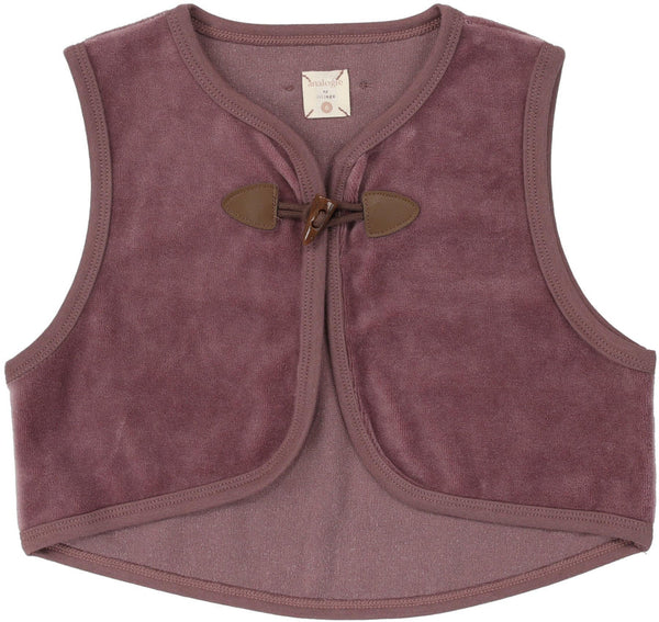 Analogie Dusty Plum Velour Toggle Vest