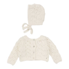 Lilette Popcorn Weave Cardigan Set in Cream