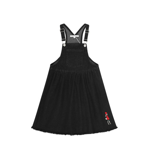 Little Parni Black Denim Doll Patch Jumper