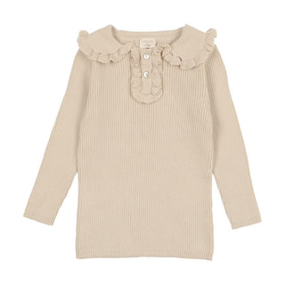 Analogie Girls Knit Polo in Natural