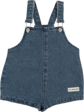 Lil Legs Denim City Boys Romper in MidBlueWash